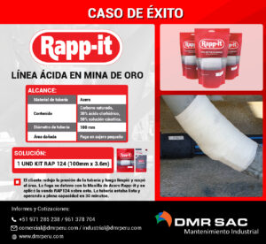 Detalles de caso de estudio sobre reparación de línea ácida con el vendaje de reparación de tuberías Rapp-it