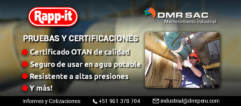 Pruebas y certificaciones técnicas de calidad del vendaje de reparación de tuberías Rapp-it