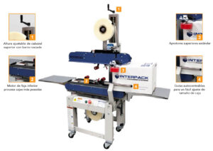 Partes de la máquina selladora de cajas semiautomática USC 2024 BB Interpack para empaque y embalaje