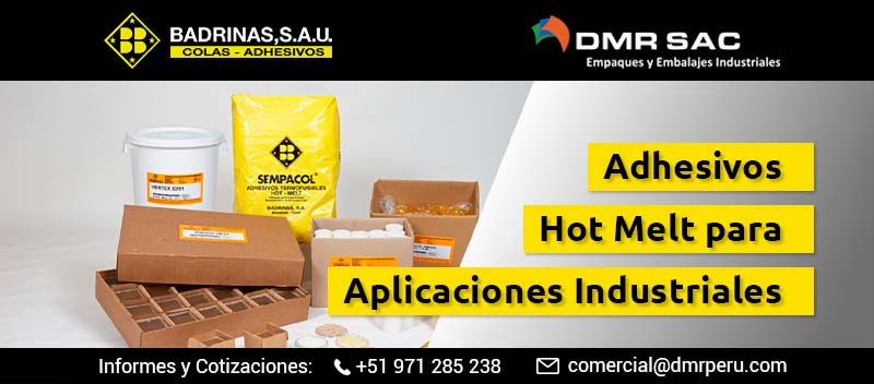 Adhesivos Hot Melt Badrinas SEMPACOL para aplicaciones industriales